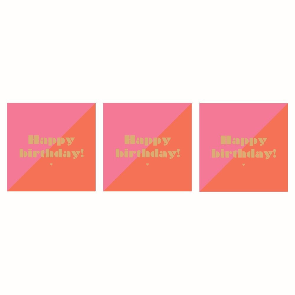 Happy Birthday by Art Card Servett 33x33 cm 3 st 20-pack