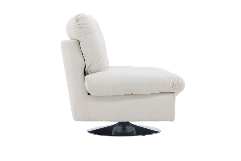 Venture Home Florens Single Sofa - Chrome / Offwhite Fabric - Hemboden