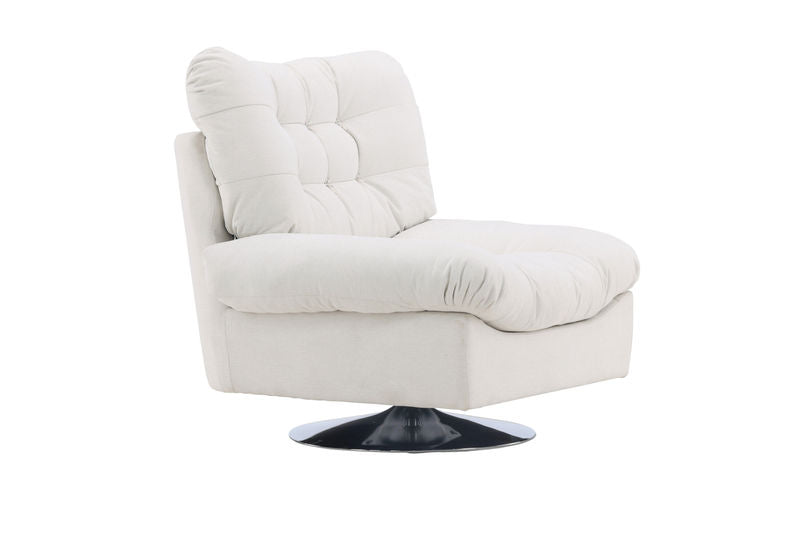 Venture Home Florens Single Sofa - Chrome / Offwhite Fabric - Hemboden